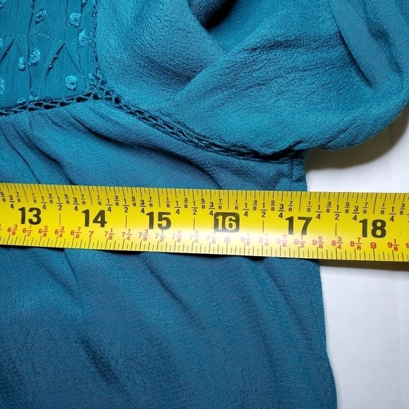ANTHROPOLOGIE | Meadow Rue Vivie Blouse Teal Boho - Picture 8 of 9